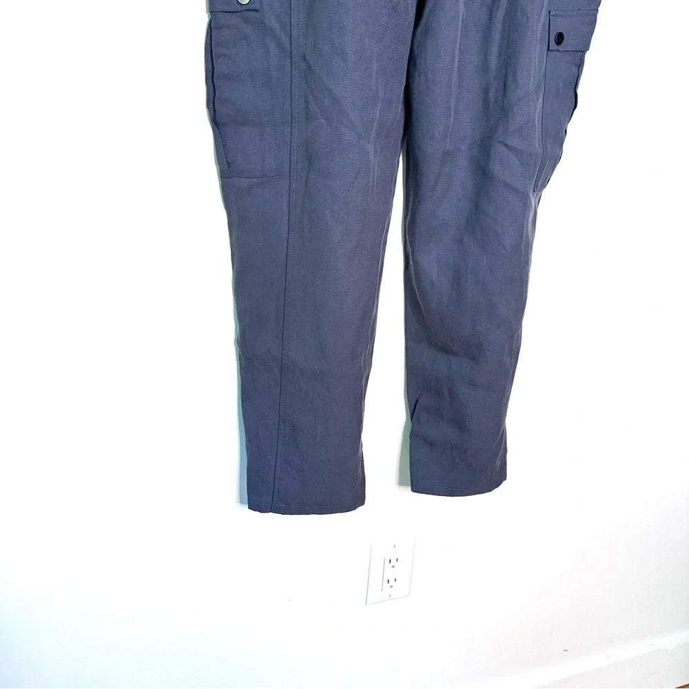 ZARA Woman’s Jules High Rise Tapered Leg Trousers with Belt and Pockets Size XL
